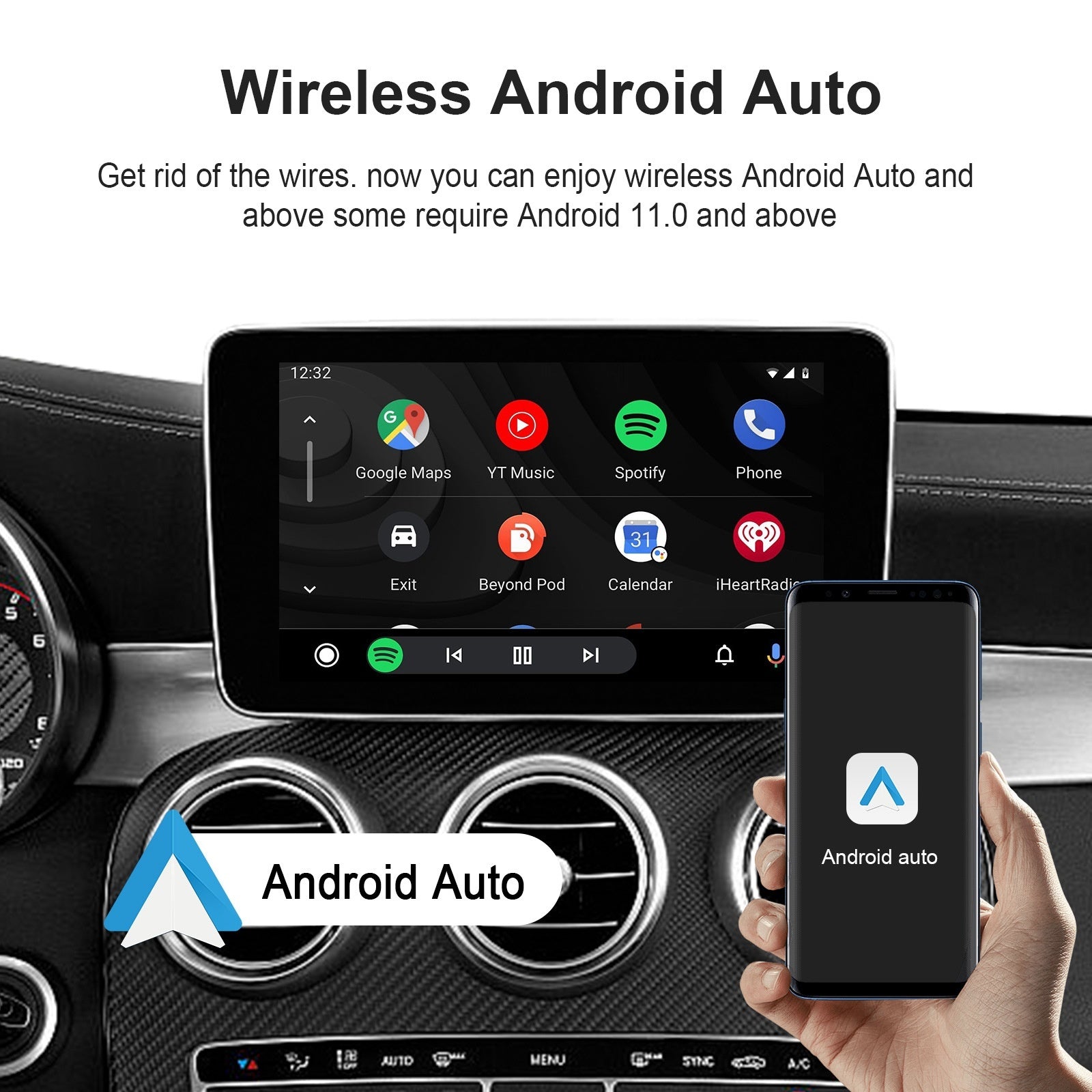 Wireless CarPlay Adapter 3-in-1 Android Automatic
