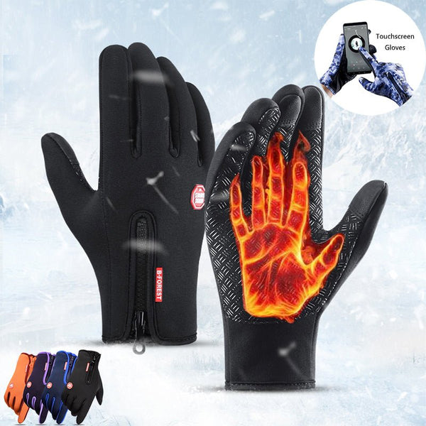 Winter Gloves Touch Screen Riding Motorcycle Sliding Waterproof Sports Gloves With Fleece - Smartease